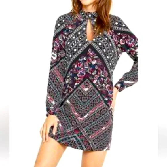 Express floral long sleeve mini dress/tunic size S - Picture 1 of 1